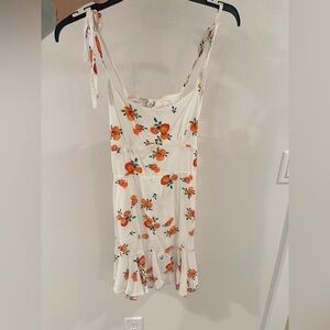 Tangerine white mini sundress